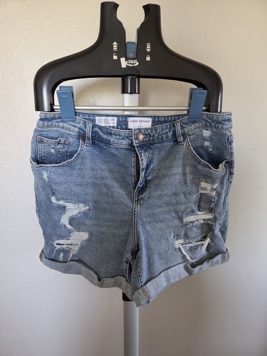 Lane Bryant Pants - Lane Bryant Light Blue Distressed Rolled-Hem Denim Shorts